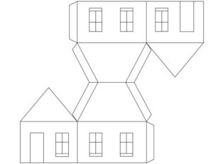 Druckvorlage Haus basteln: PDF herunterladen für kreative Papierhäuser