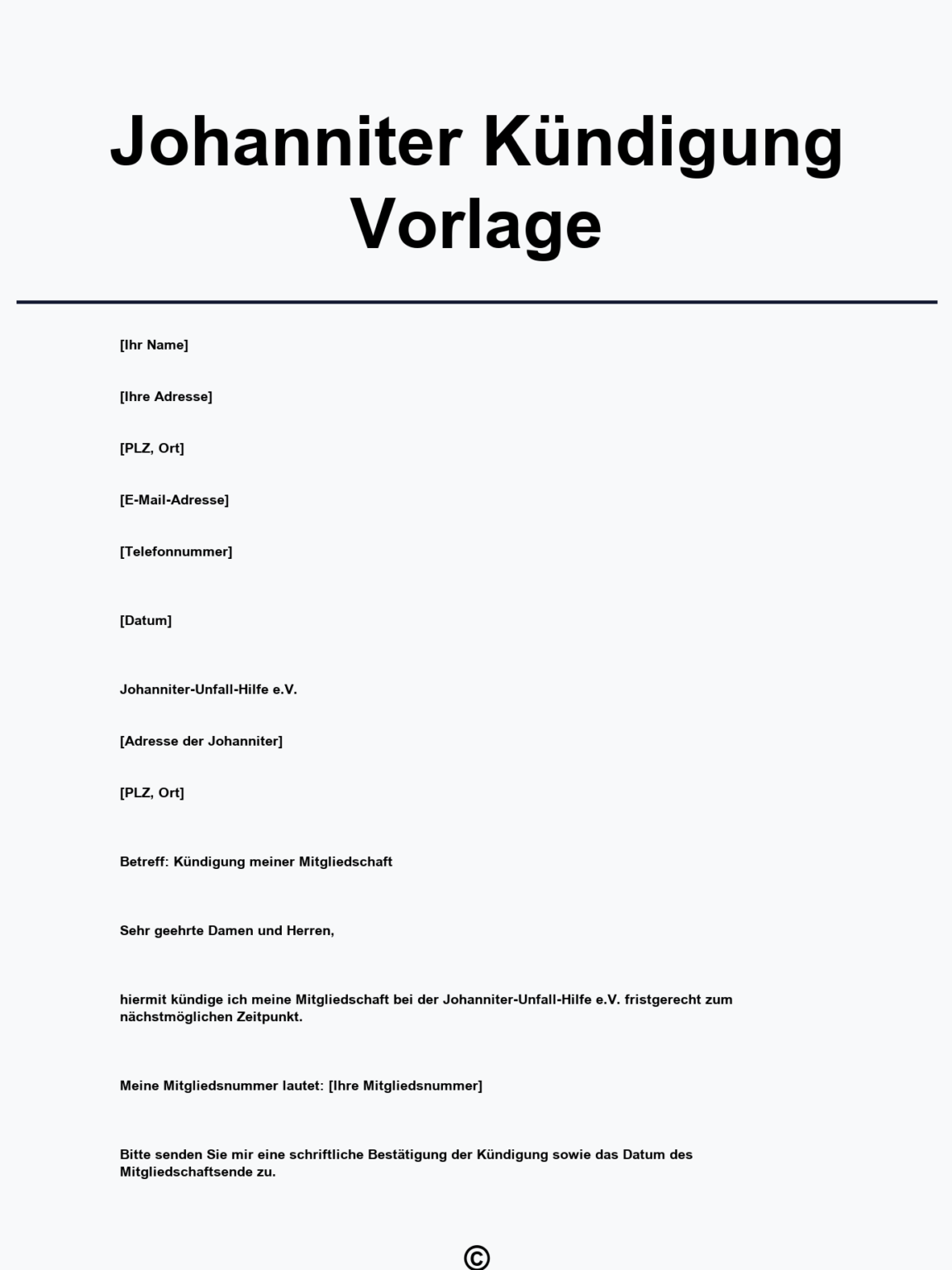 Johanniter Kndigen Vorlage