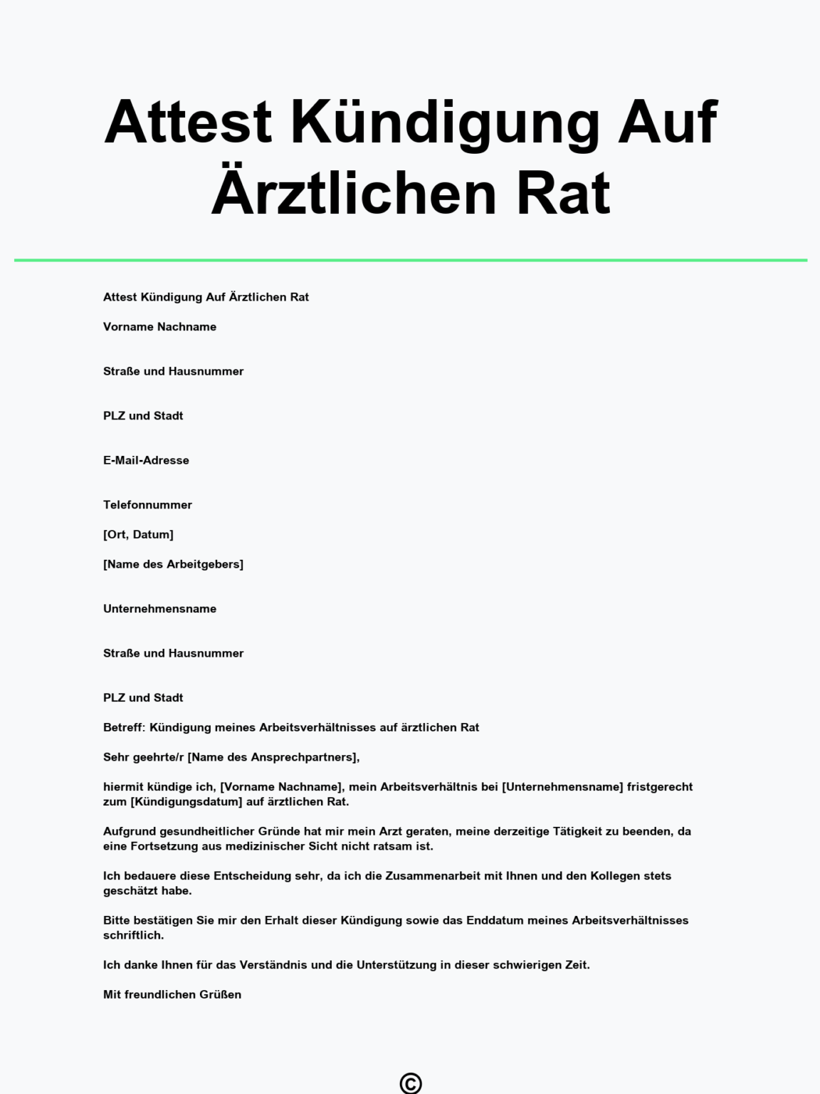 Kndigung Auf Rztlichen Rat Erfahrungen